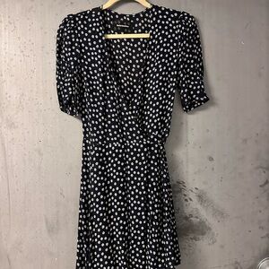 Reformation - Floral Navy and White Wrap Dress